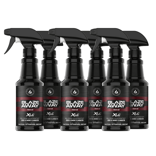 Blaze Away Fresh Air six pack 16 oz smoke odor neutralizer, high-capacity odor elimination set for removing smoke, pet, and household odors in large spaces