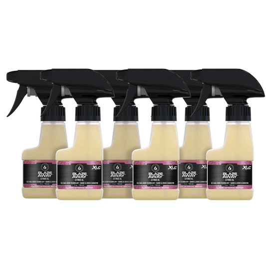Blaze Away Legacy Citrus XL six pack 5 oz smoke odor neutralizer, citrus-scented odor eliminators designed to remove smoke and indoor odors with vibrant freshness