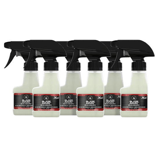 Blaze Away Legacy Red Delicious Apple six pack 5 oz smoke odor neutralizer, crisp apple-scented sprays for eliminating smoke and household odors with fresh indoor air control