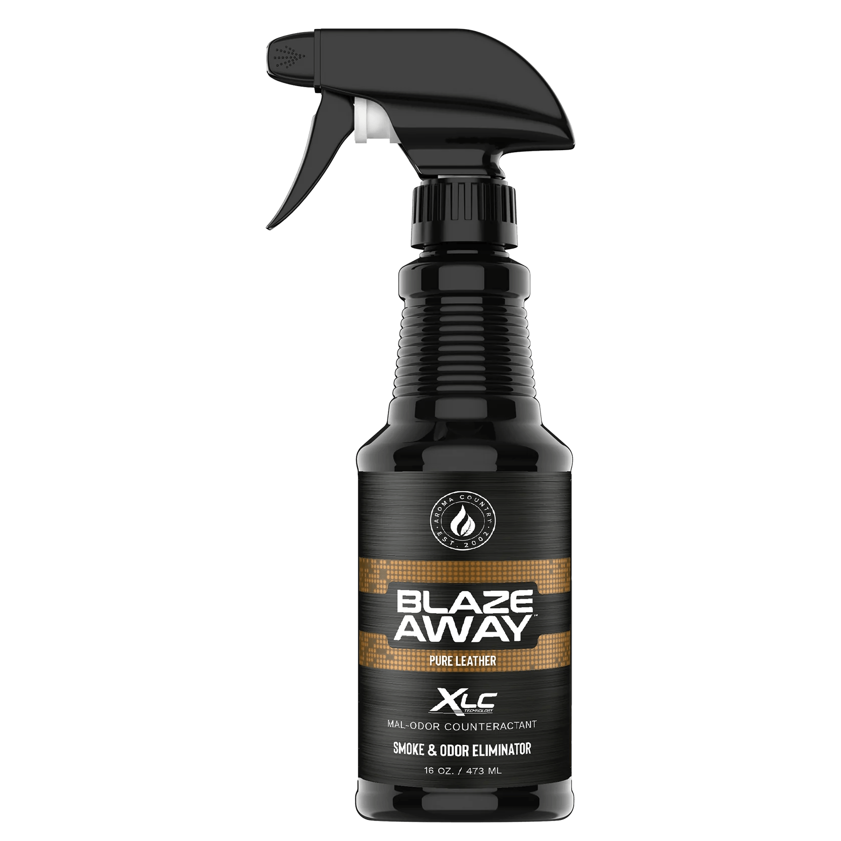 Blaze Away Legacy XLC Pure Leather 16 oz smoke odor neutralizer, heavy-duty odor eliminating spray with a rich leather scent for refreshing indoor air and removing tough smells