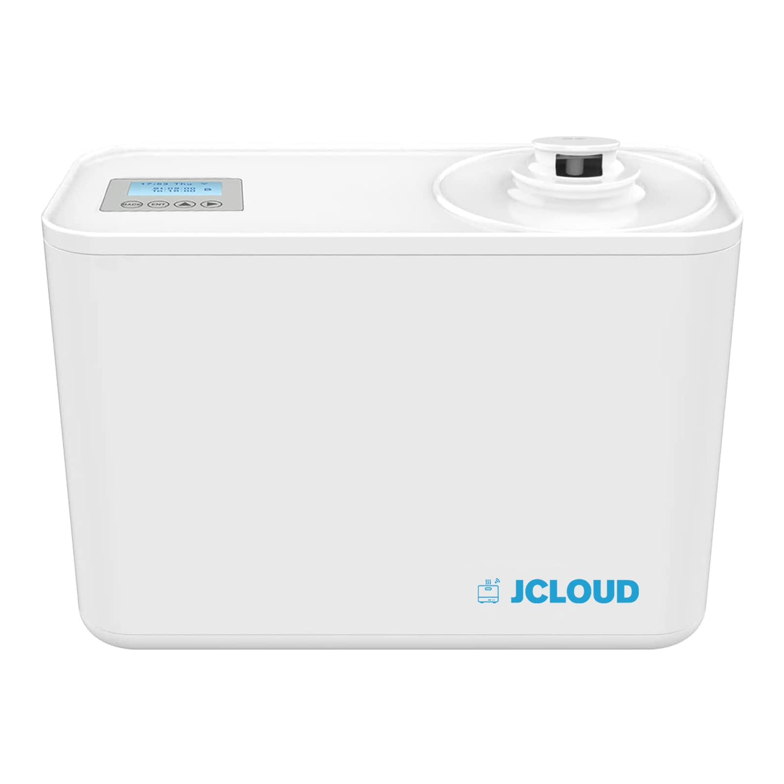 Jcloud A6 smart cold-air scent diffuser in a horizontal design, featuring digital controls for precise home fragrance delivery.